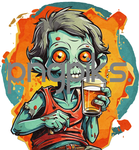 25556139 Anti Design - Funny Zombie Beer T-Shirt Design for Print on Demand