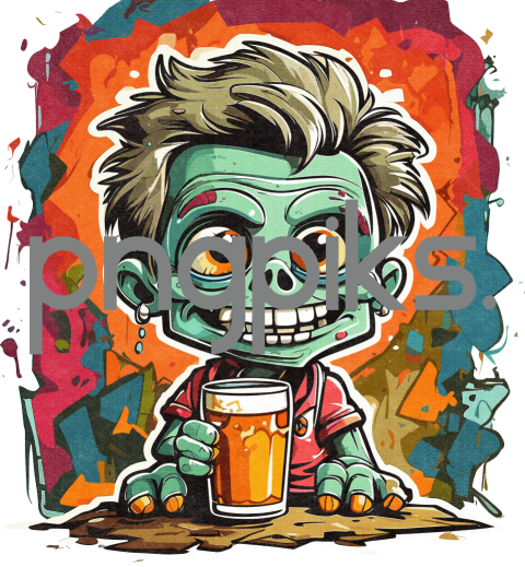 26564628 Anti Design Funny Zombie Beer T-Shirt for Print on Demand and More