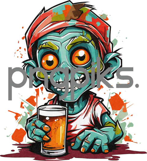 17692817 Anti Design: Funny Zombie Beer T-Shirt | Print on Demand