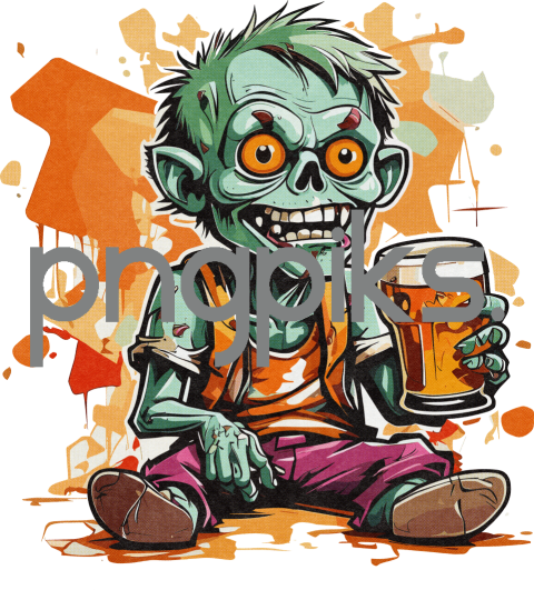 28640560 Anti Design Funny Zombie Beer Tshirt Design for Print on Demand