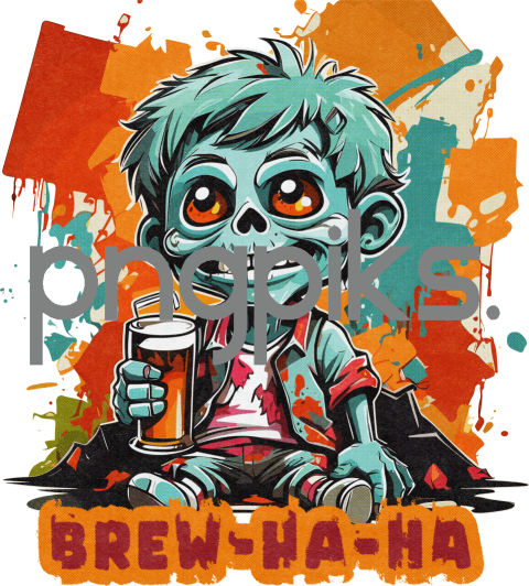 48980883 Anti Design's Hilarious Zombie Beer Drinking T-Shirt Design