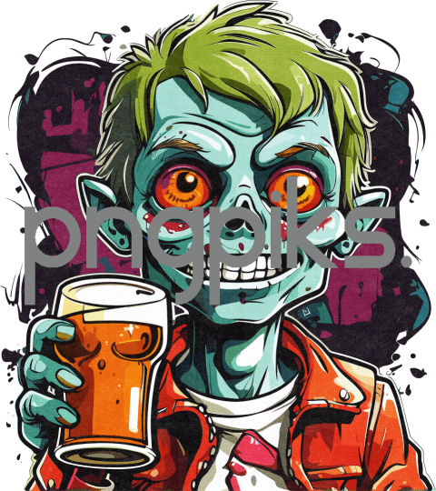 16834313 Get Your Zombie On with This Funny Anti Design Beer T-Shirt | Half Tone Effect