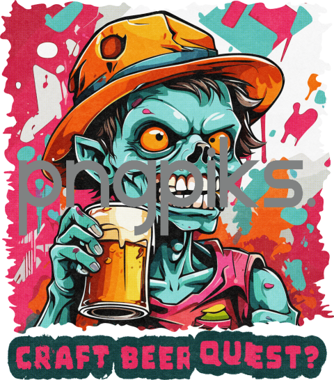 48789529 Anti Design Zombie Drinking Beer T-Shirt | Funny Half Tone Effect