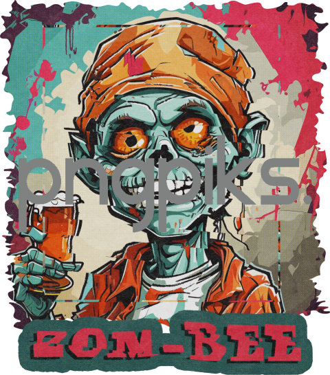 59635949 Anti Design - Funny Zombie Beer T-Shirt Design for Print on Demand