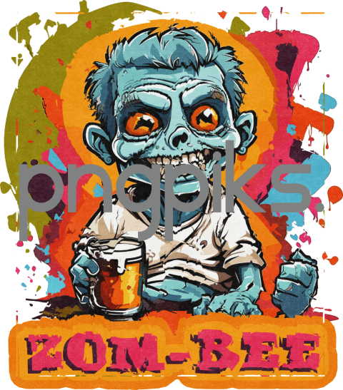 67085607 Zombee Anti Design Funny Zombie Beer Tshirt Design