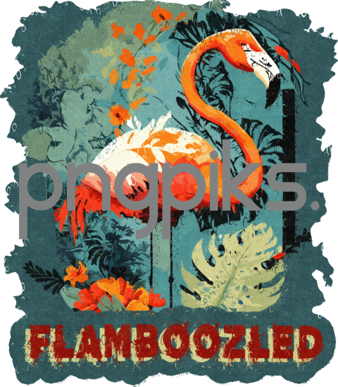 12707909 Flamingo Doodle Art Halftone Print for POD Products - Anti Design