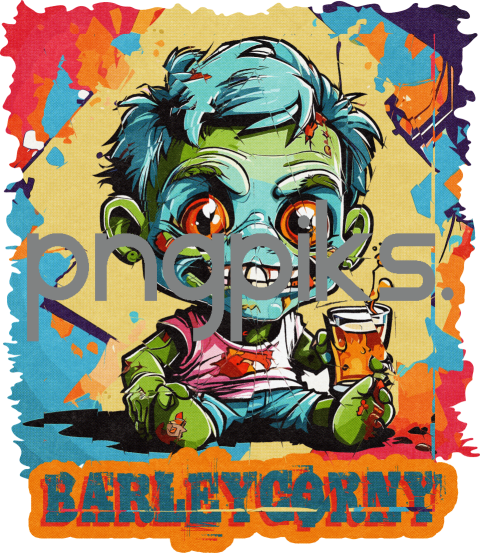 61012014 Get Your Drink On with a Cute, Funny Zombie Drinking Beer T-Shirt!