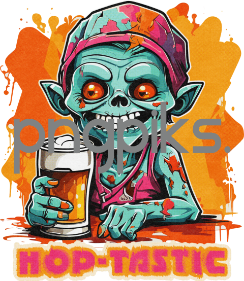 45179091 Anti Design Funny Zombie Beer T-Shirt Design - Perfect for Print on Demand!