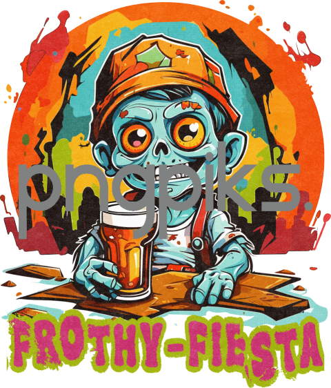 46485545 Get Your Laugh On with our Cute and Funny Zombie Beer Design - Perfect for Print on Demand!