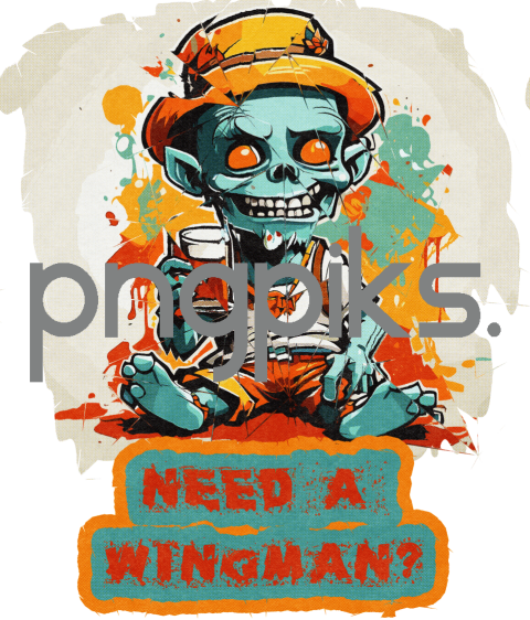 50945861 Funny Zombie Drinking Beer Half Tone Tshirt Design by Anti Design