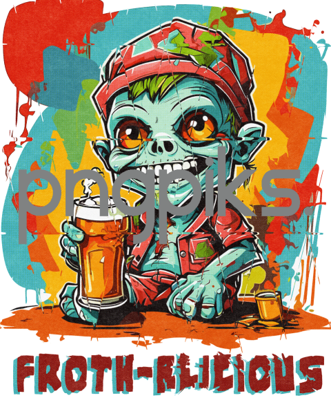 76808050 Get Your Zombie On - Quench Your Undead Thirst with this Cute Anti Design Tee