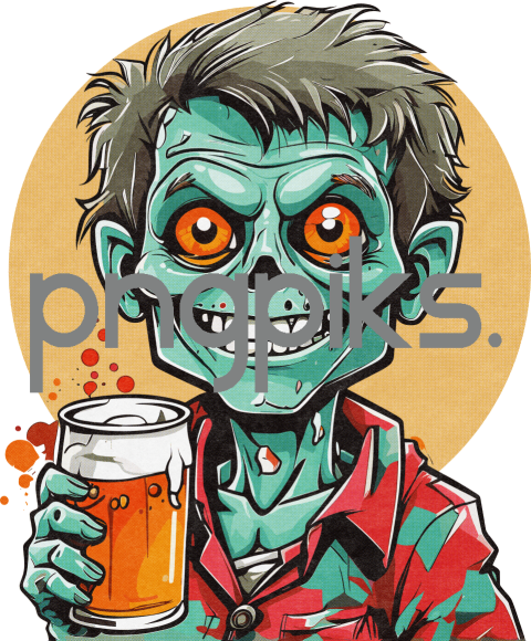 20789050 Anti Design - Funny Zombie Drinking Beer Tshirt Design for Print on Demand