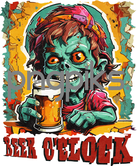71977005 Anti Design Funny Zombie Beer Drinking Tshirt Design for Print on Demand