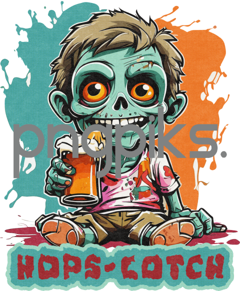 48992562 Anti Design: Funny Zombie Beer T-shirt Design for Print on Demand