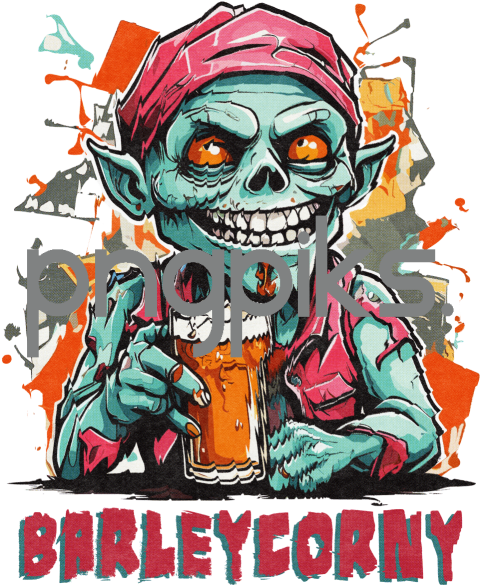 76231389 Barleycorny Anti Design LLC - Funny Zombie Drinking Beer Tshirt Design for Print on Demand