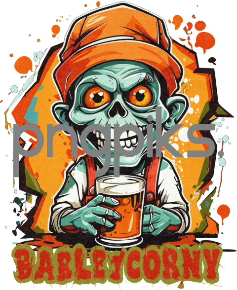 46535058 Anti Design Zombie Beer - Funny Tshirt Design for Print on Demand