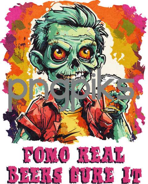 73872693 Anti Design Funny Zombie Beer T-Shirt | Half-Tone Effect, Print On Demand