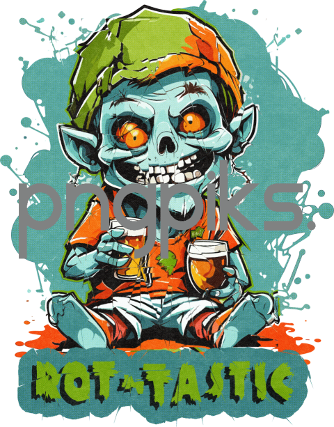 59219640 Anti Design: Funny Zombie Beer T-shirt Design for Print on Demand