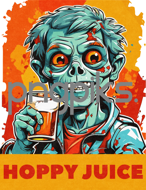39243351 Zombie Drinking Beer Tshirt Design - Perfect for Print on Demand!