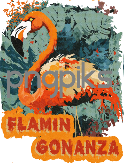 12281399 Flamingo Doodle Art Print - Halftone Design for Print On Demand Products