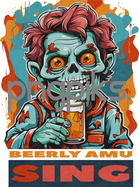 36244794 Anti Design Funny Zombie Beer Shirt - Perfect for Halloween!