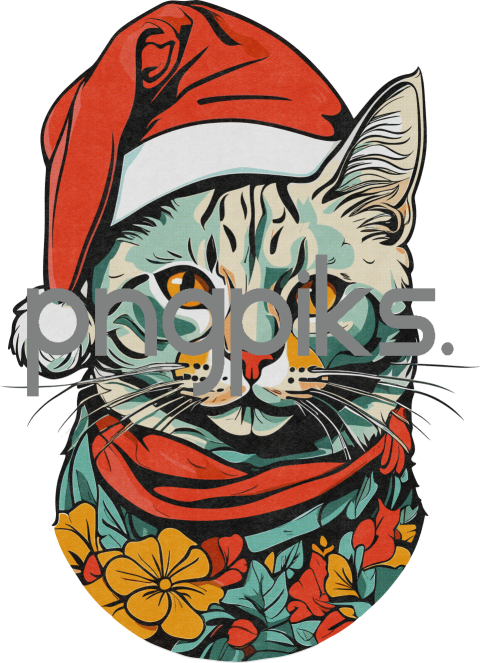 1609977 Yuletide Sass: Half-Toned Kitty Claws Through Christmas