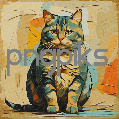 1219065 Chic Feline Tee: Anti-Design Artistry in Art Deco Half-Tone Design
