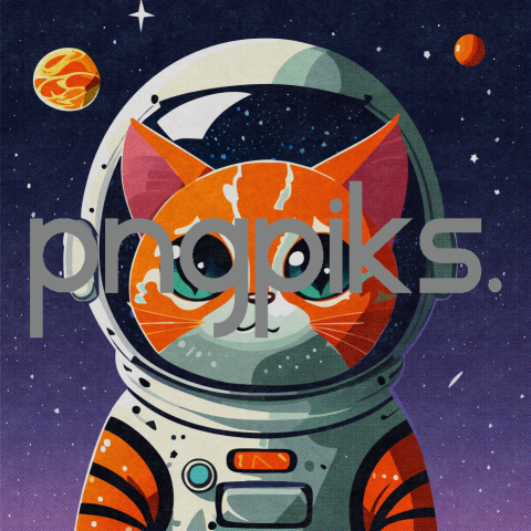 39096548 Cosmic Cat Elegance: Orange Astronaut Kitty Soars through a Colorful Galaxy in Half-Tone T-Shirt Marvel