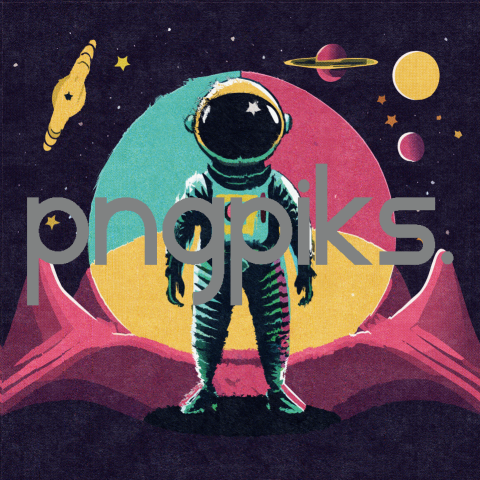 15288120 Galactic Groove: Orange Alien Astronaut Dances Through Colorful Cosmos in Anti Design T-shirt