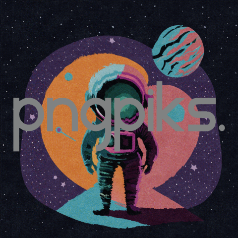 34863110 Galactic Odyssey: Explore the Universe with Orange Alien Astronaut Tee