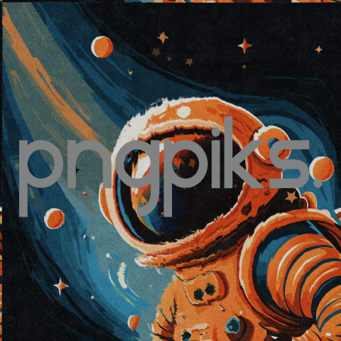 34915530 Beyond the Stars: Orange Alien Astronaut T-Shirt with Cosmic Flair