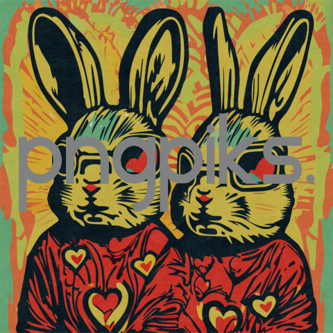 15820098 Modern Anti-Design Love Bunny Tee – Halftone Valentine Art