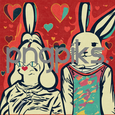 53303044 Celestial Anti-Design Bunny Love Tee – Valentine's Halftone Galaxy