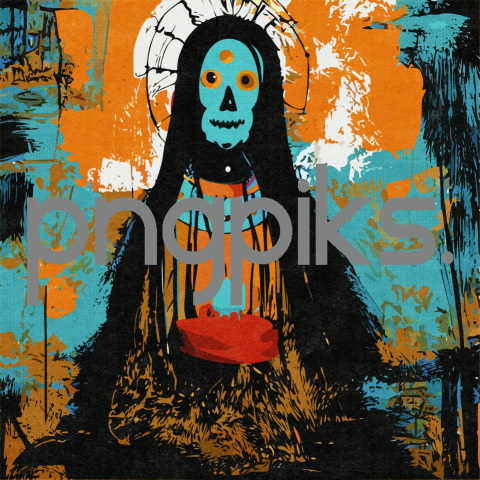 1847833 Defiance in Neon: An Anti-Design Exploration of Voodoo Gods (Surreal Wall Art)