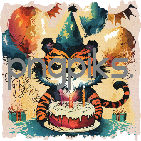 16981557 Hilarious Birthday Funnies: Cartoon Tiger Zodiac Animal Art for T-Shirt Print-On-Demand