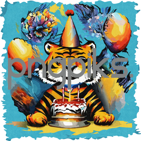 18106498 Birthday Laughs: Funny Cartoon Tiger Wall Art for the Wild at Heart