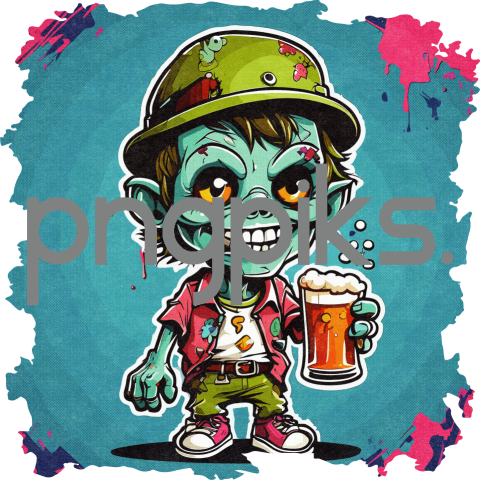 15793798 Anti Design Funny Zombie Beer Tshirt Design - Great for Print on Demand!