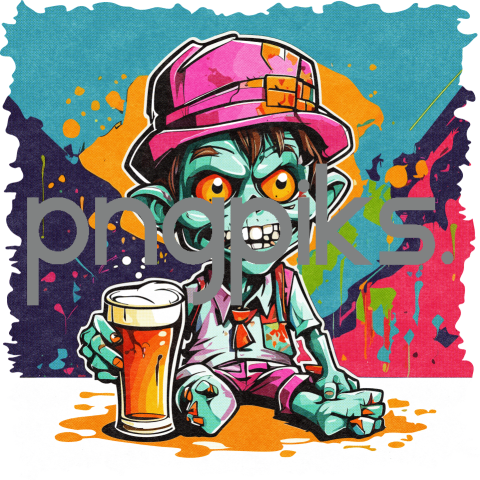 32286835 Cheers to the Dead: Anti Design's Funny Zombie Beer T-shirt Design