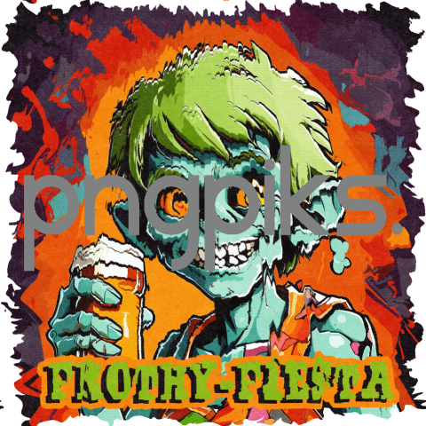 67853106 Frothy Fiesta Anti Design Zombie Beer T-Shirt Design for Print on Demand