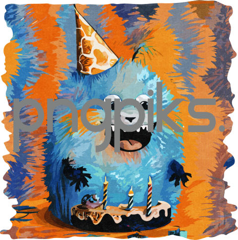 32002409 Happy Birthday Funny Animal Cartoon Abstract Wall Art for Print on Demand