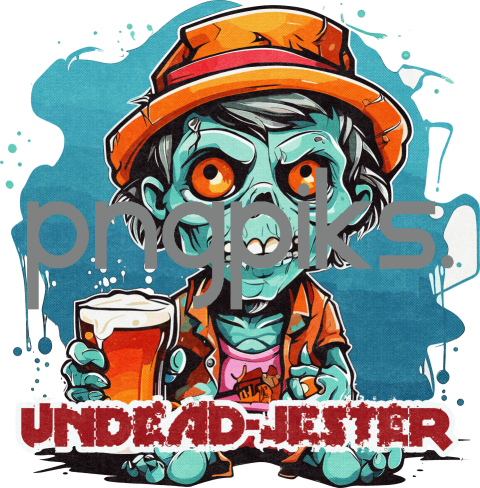44679919 Laugh Out Loud with Our Cute Anti-Zombie Drinking Beer T-Shirt Design!