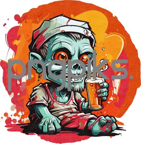 31703882 Anti Design Funny Zombie Beer T-Shirt Design | Perfect for Print on Demand!