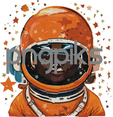 10349541 Cosmic Quirkiness Unleashed: Orange Alien Astronaut in Anti Design T-shirt Splendor