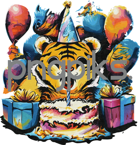 11747575 Celebrate with Hilarious Birthday Funnies Cartoon Tiger Wall Art!