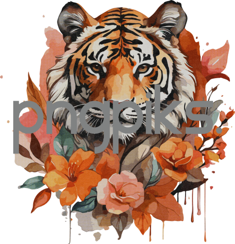 1201215 Unleash Your Inner Jungle Cat: Anti-Design Tiger Blooms Tee