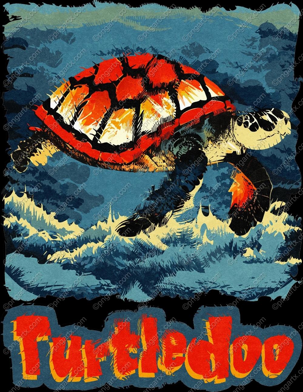 82600526 Anti design Underwater colorful sea turtle halftone effect Design for Print on Demand